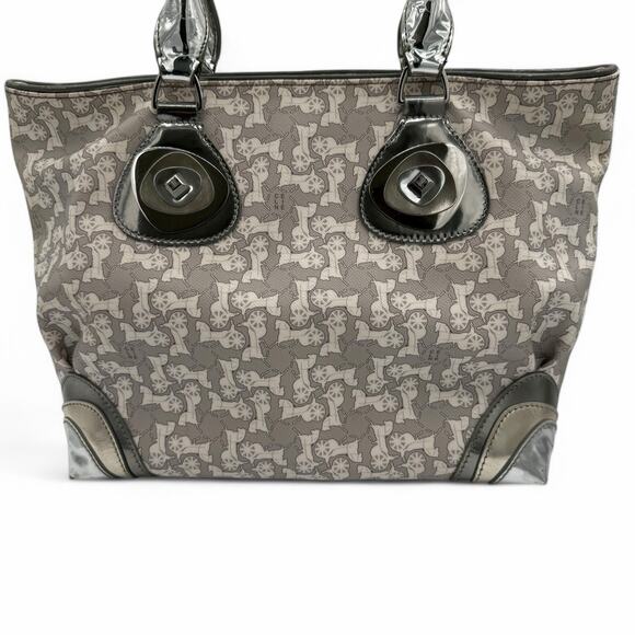 CELINE Handbag PVC Leather Gray Silver Auth bs17463 - Picture 2 of 11